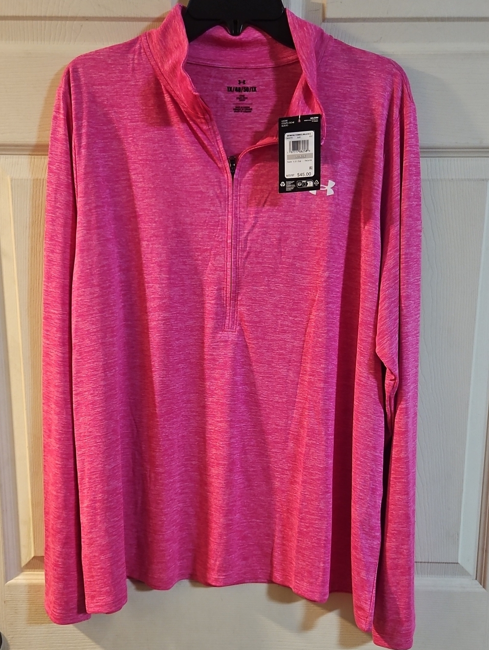UNDER ARMOUR PINK Tech 1/2 Zip: NEW WITH TAGS: SIZE 1X